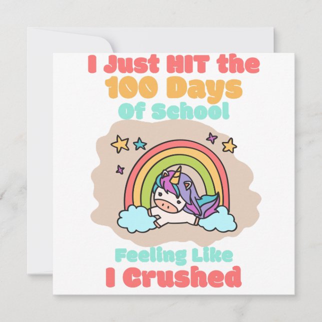 Carte École de 100 jours, je viens de frapper et écrasé  (Devant)