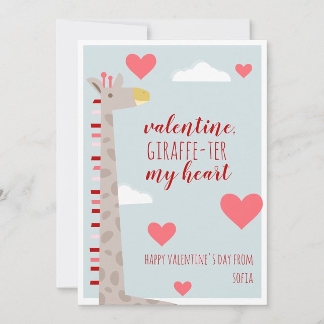 Carte École de cardiologie Giraffe Valentine (Devant)