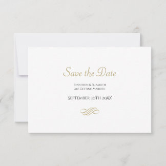 Carte Économisez la date en or minimaliste