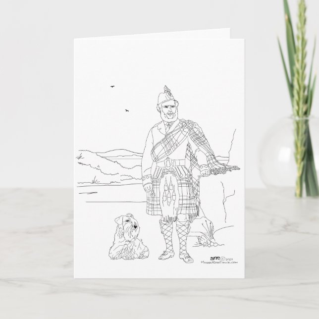 Carte écossaise Kilt Highlander (Devant)