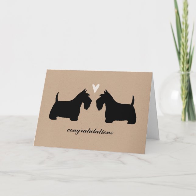 Carte Ecosse Terriers Mariages Félicitations (Devant)