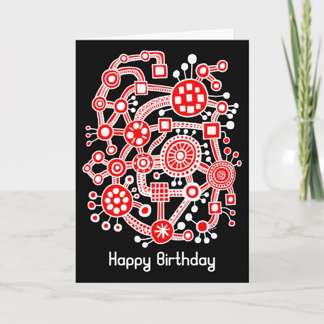 Carte Écosystème III - Blanc et rouge sur noir (Devant)