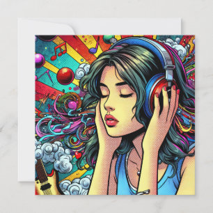 Carte Écouter de la musique sur les écouteurs Psychédéli