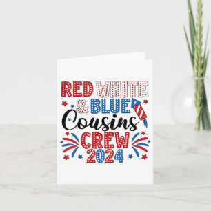 Carte Écran Rouge Blanc Et Bleu Cousin 4 juillet Cousin