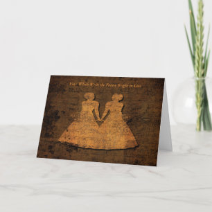 Carte Écrit dans Love Antique Lesbian Mariage Card