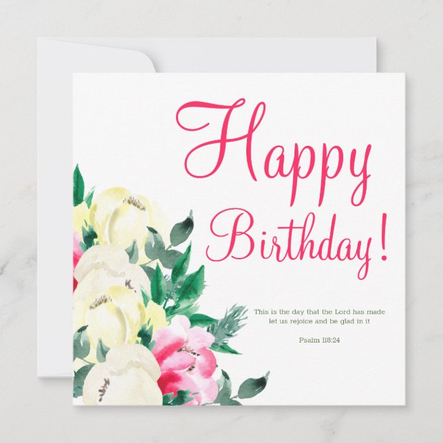 Carte Écriture aquarelle Anniversaire (Devant)