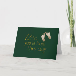Carte Écriture de Noël avec empreintes de bébé