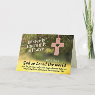 Carte Ecriture de Pâques Jean 3:16 Dieu a tant aimé le m