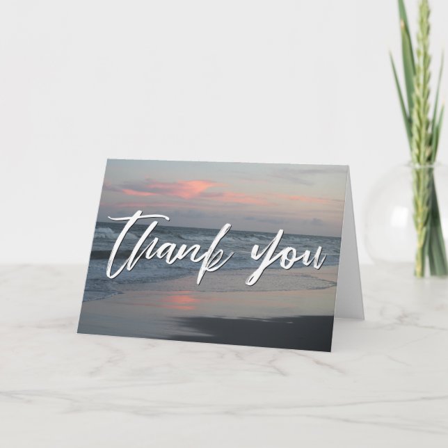 Carte Écriture décontractée Merci Topsail Beach Sunset (Devant)