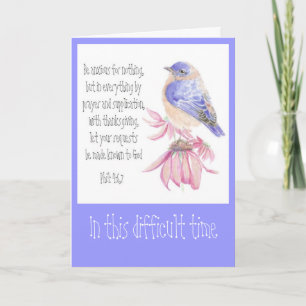 Carte Écriture d'encouragement Bluebird Garden Bird