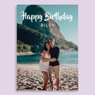 Carte Écriture manuscrite Joyeux Anniversaire Photo