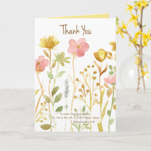 Carte Écriture Merci Thessaloniens Fleur sauvage