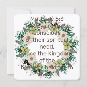 Carte Écriture Verse Spirituel Matthieu Royaume