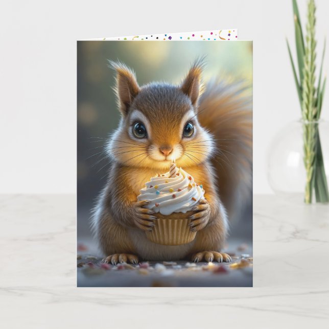 Carte Écureuil d'anniversaire mignon (Devant)