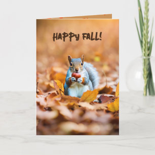 Carte Écureuil En Bois D'Automne