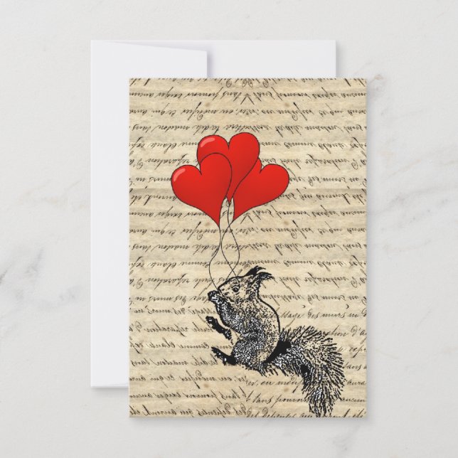 Carte Écureuil et ballons cardiaques (Devant)