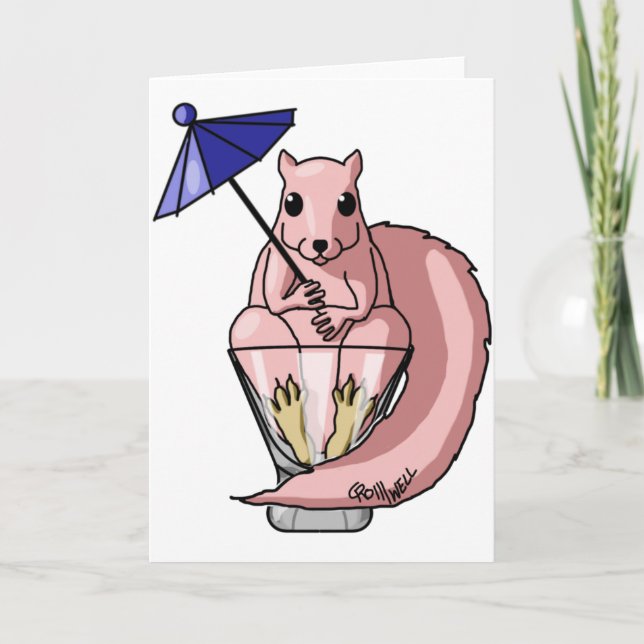Carte Écureuil rose (Devant)