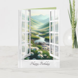 Carte Edelweiss Alpes suisses fenêtre Anniversaire