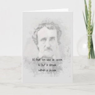 Carte Edgar Allan Poe Poète Auteur Rêve dans un rêve