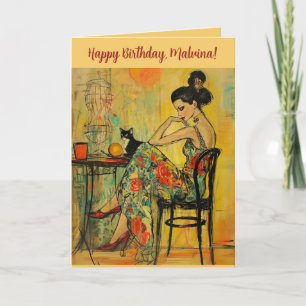 Carte Editable Stylish Femme Anniversaire