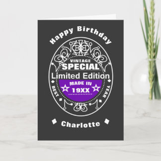 Carte Edition limitée Année de naissance personnalisée