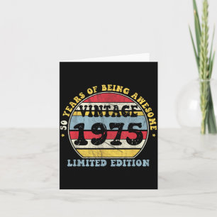 Carte Édition limitée Vintage 1975 50 ans 50e anniversai