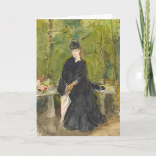 Carte Edma assis dans un parc   Berthe Morisot