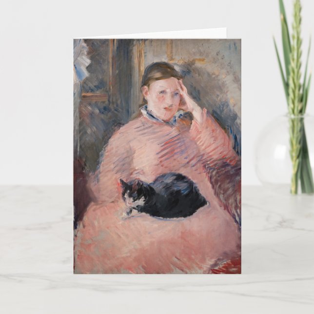 Carte Edouard Manet - Femme avec chat (Devant)