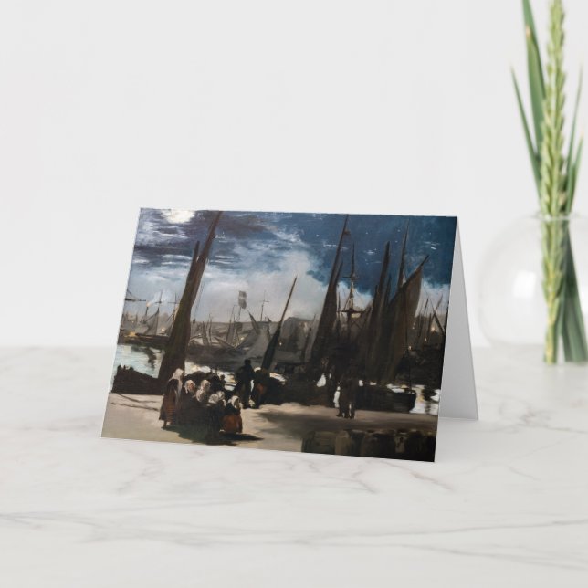 Carte Edouard Manet - Le Port de Boulogne au clair de lu (Devant)