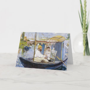 Carte Edouard Manet - Monet dans son bateau atelier