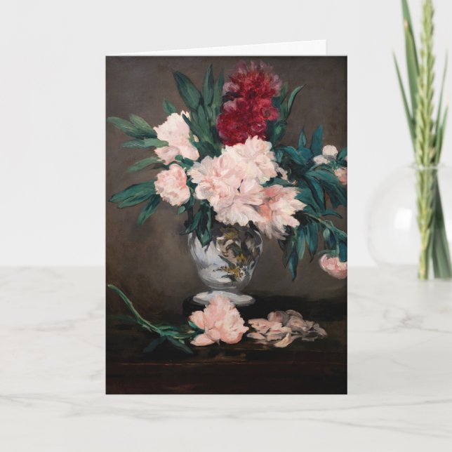 Carte Edouard Manet - Vase de pivoines sur petit piédest (Devant)