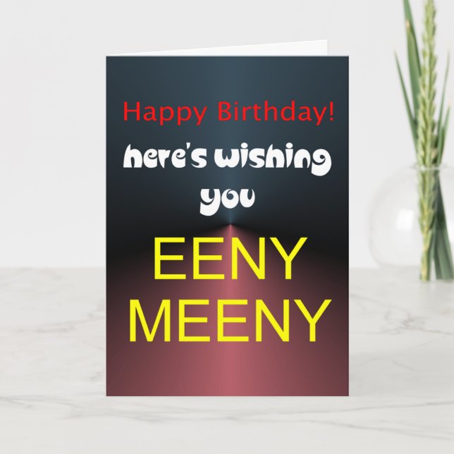 Carte Eeny, mon anniversaire (Devant)