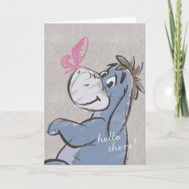 Carte Eeyore Sketch - Hello There (Devant)