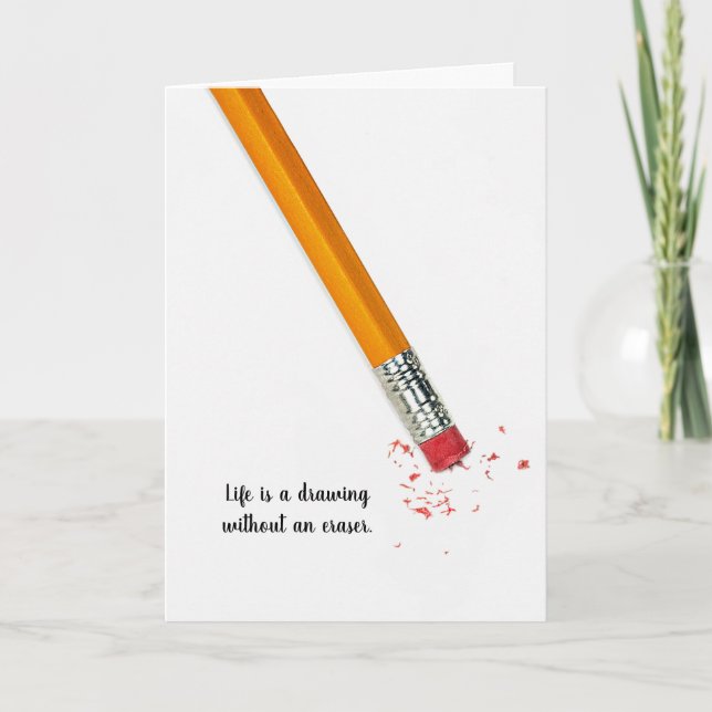 Carte effacer le crayon avec un devis (Devant)
