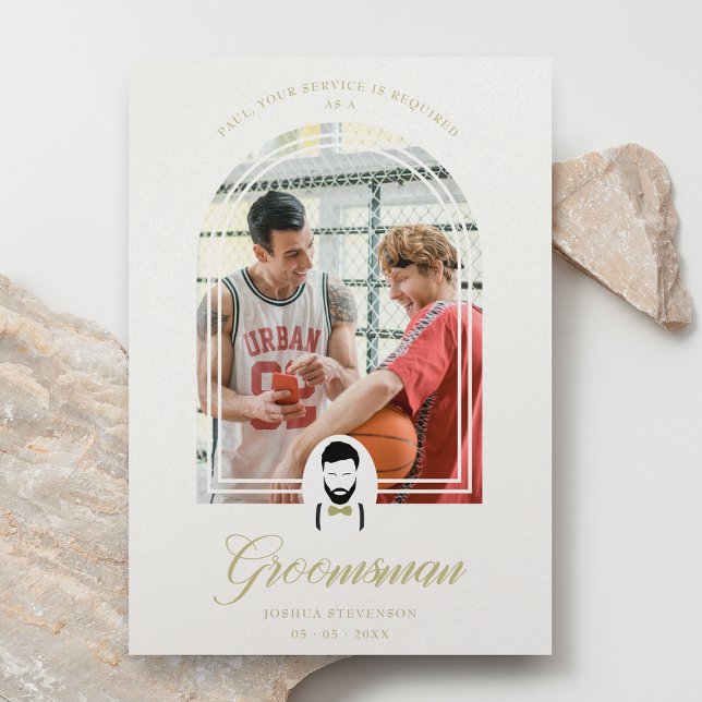 Carte Effet Arch Groomsman Funny Mariage Simple Proposa (Créateur téléchargé)