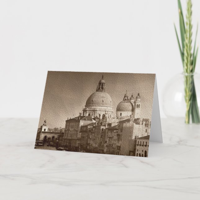 Carte Effet Papier Sepia Venise Grand Canal (Devant)