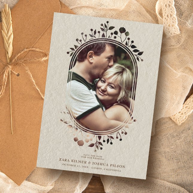 Carte Effet texturé Mariage Branches fantaisie Cadre Pho (Créateur téléchargé)