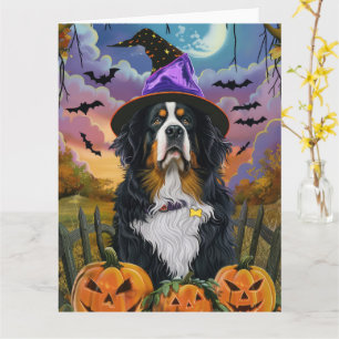 Carte Éffrayant Bernese Mountain Halloween Citrouille so