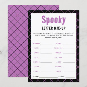 Carte Éffrayant Halloween Word Games Word Sprint