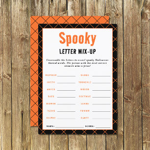 Carte Éffrayant Halloween Word Games Word Sprint