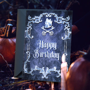 Carte éffrayant Royal Silver Vintage gothique Crân