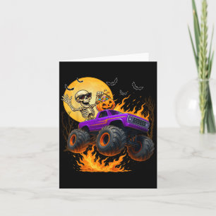 Carte Éffrayant Skeleton équitation Monster Camion Hallo