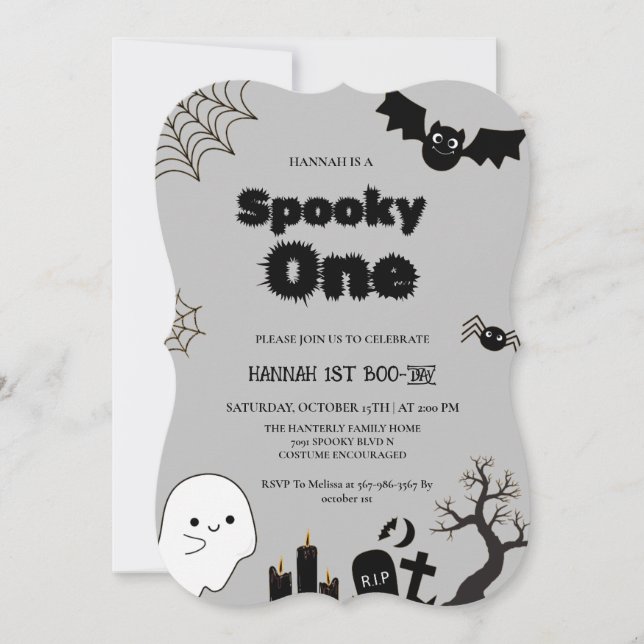Carte Éffrayant une fête d'anniversaire Halloween (Devant)