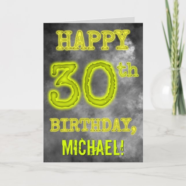 Carte Éffrayante Aura brillant "HEUREUX 30ème anniversai (Devant)