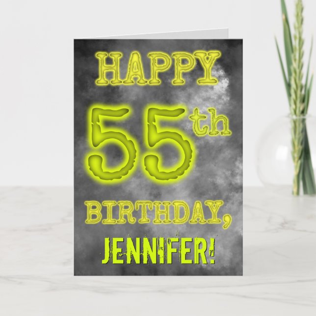Carte Éffrayante Aura brillant look "HAPPY 55th BIRTHDAY (Devant)