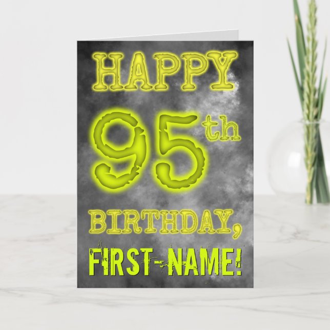 Carte Éffrayante Aura brillant Look "HEUREUX 95ème anniv (Devant)