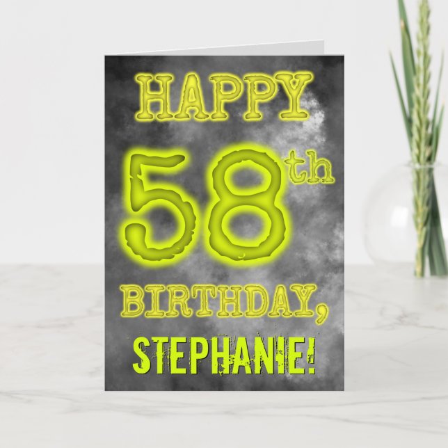 Carte Éffrayante Aura Jumelé "HEUREUX 58ème anniversaire (Devant)