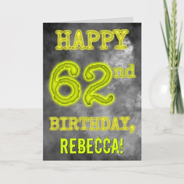 Carte Éffrayante Aura Jumelé "HEUREUX 62e ANNIVERSAIRE" (Devant)