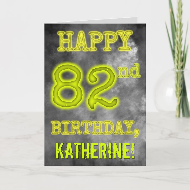 Carte Éffrayante Aura Jumelé "HEUREUX 82e ANNIVERSAIRE" (Devant)
