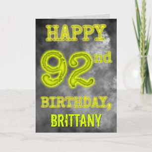 Carte Éffrayante Aura Jumelé "HEUREUX 92e ANNIVERSAIRE"